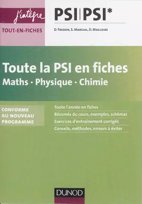 Couverture du produit · Toute la PSI en fiches - Maths, Physique, Chimie - nouveau programme 2014: nouveau programme 2014