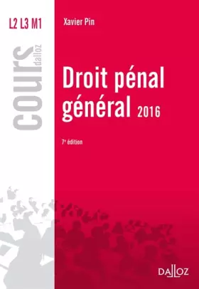 Couverture du produit · Droit pénal général 2016-7e éd.