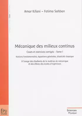Couverture du produit · Mécanique des milieux continus