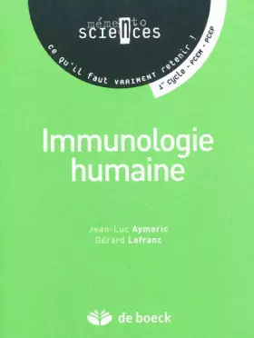 Couverture du produit · Immunologie humaine