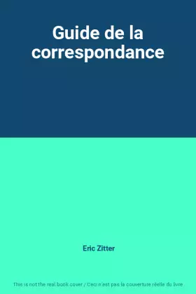 Couverture du produit · Guide de la correspondance