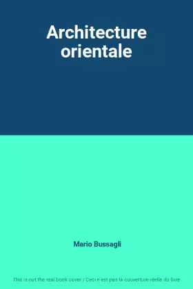 Couverture du produit · Architecture orientale