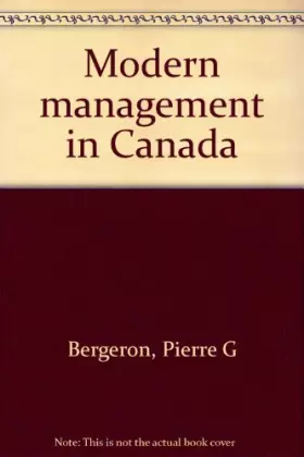 Couverture du produit · Modern management in Canada