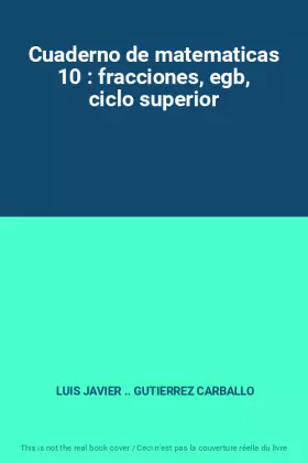 Couverture du produit · Cuaderno de matematicas 10 : fracciones, egb, ciclo superior