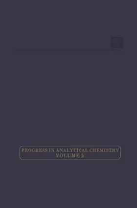 Couverture du produit · Chemical Analysis of the Environment and Other Modern Techniques (Progress in Analytical Chemistry)