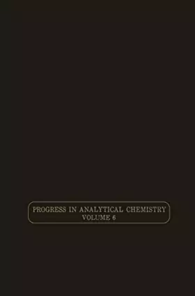Couverture du produit · Applications of the Newer Techniques of Analysis (Progress in Analytical Chemistry)