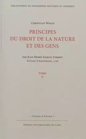 Couverture du produit · Principes du droit de la nature et des gens : Tome 2