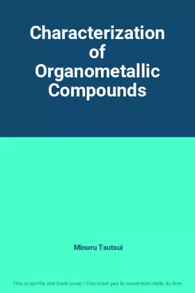 Couverture du produit · Characterization of Organometallic Compounds