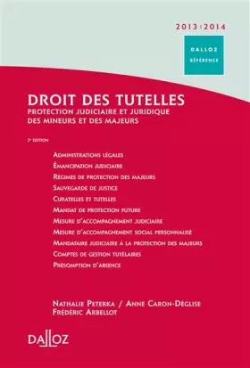 Couverture du produit · Droit des tutelles 2012/2013: Protection judiciaire et juridique des mineurs et des majeurs