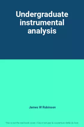 Couverture du produit · Undergraduate instrumental analysis