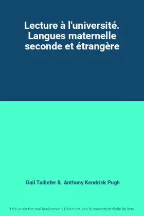 Couverture du produit · Lecture à l'université. Langues maternelle seconde et étrangère