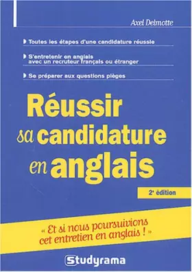 Couverture du produit · Réussir sa candidature en anglais