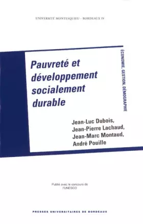 Couverture du produit · Pauvreté et développement socialement durable