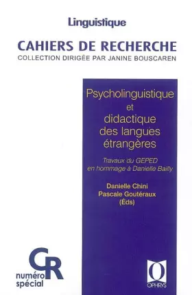 Couverture du produit · Psycholinguiqtisue et didactique des langues étrangères