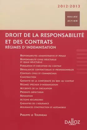 Couverture du produit · Droit de la responsabilité et des contrats 2012/2013 - 9e éd.: Régimes d'indemnisation