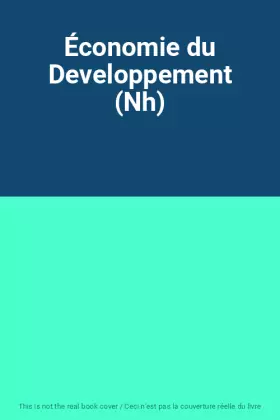 Couverture du produit · Économie du Developpement (Nh)
