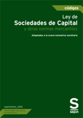 Couverture du produit · Ley de Sociedades de Capital y otras normas mercantiles (Códigos)
