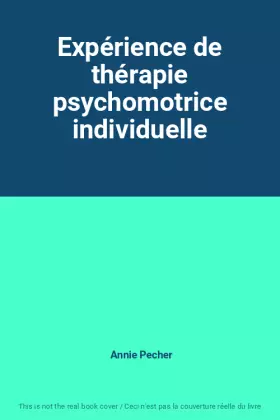 Couverture du produit · Expérience de thérapie psychomotrice individuelle
