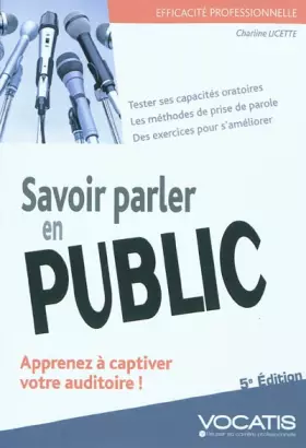 Couverture du produit · Savoir parler en public