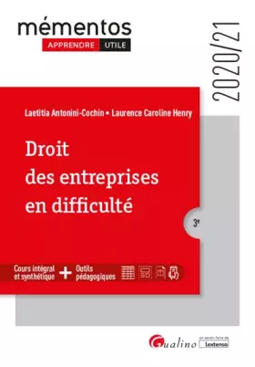Couverture du produit · Droit des entreprises en difficulté (2020-2021)
