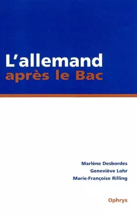 Couverture du produit · L'allemand après le Bac. IUT/BTS/Classes préparatoires