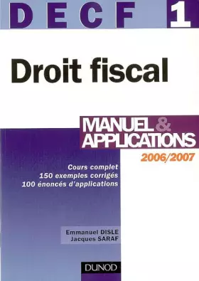 Couverture du produit · Droit fiscal DECF 1 : Manuel & application