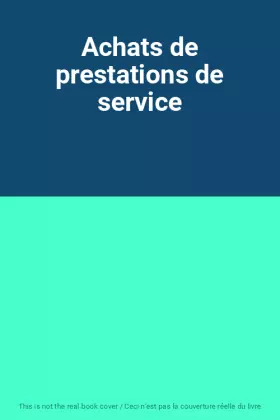 Couverture du produit · Achats de prestations de service