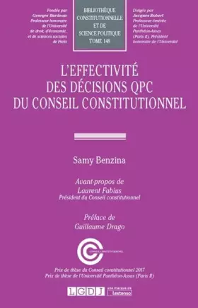 Couverture du produit · L'EFFECTIVITE DES DECISIONS QPC DU CONSEIL CONSTITUTIONNEL (148)