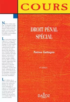 Couverture du produit · Droit pénal spécial