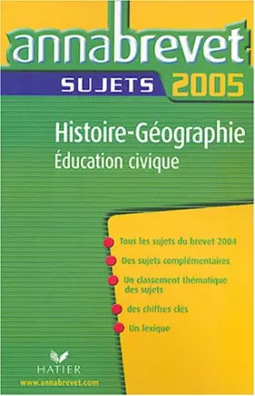 Couverture du produit · Histoire-Géographie-Education civique : Sujets