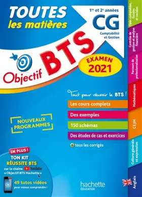 Couverture du produit · OBJECTIF BTS CG 2021 Toutes les matières