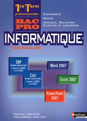 Couverture du produit · Informatique 1e et Tle professionnelles Vente - Commerce - Accueil, relation clients et usagés