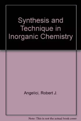 Couverture du produit · Synthesis and Technique in Inorganic Chemistry