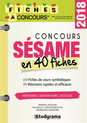 Couverture du produit · Concours Sésame : 40 fiches méthodes, savoir-faire et astuces