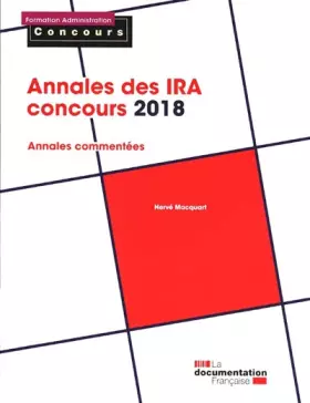 Couverture du produit · Annales des IRA - Concours: Epreuves écrites