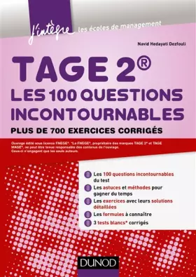 Couverture du produit · TAGE 2® Les 100 questions incontournables - Plus de 700 exercices corrigés: Plus de 700 exercices corrigés