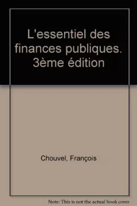 Couverture du produit · L'essentiel des finances publiques