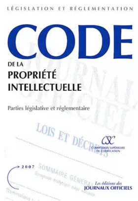 Couverture du produit · Code de la propriété intellectuelle: Texte mis à jour au 25 juin 2007