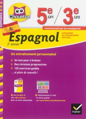 Couverture du produit · Espagnol 2e année 5e LV1 / 3e LV2: cahier de révision et d'entraînement
