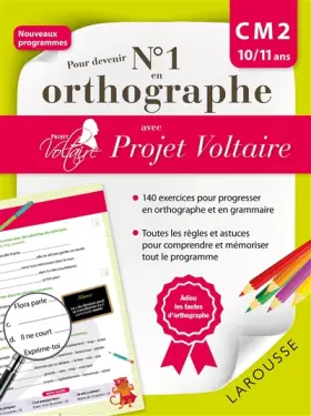 Couverture du produit · Pour devenir n°1 en orthographe avec Projet Voltaire CM2