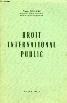 Couverture du produit · Droit international public