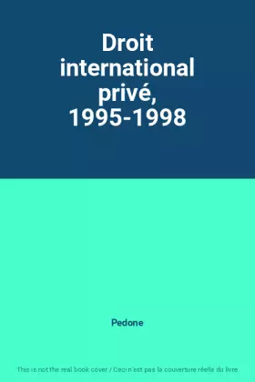 Couverture du produit · Droit international privé, 1995-1998