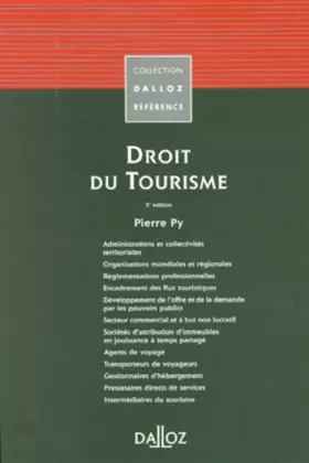 Couverture du produit · Droit du tourisme, 5e Édition