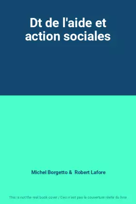 Couverture du produit · Dt de l'aide et action sociales