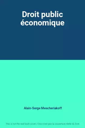 Couverture du produit · Droit public économique