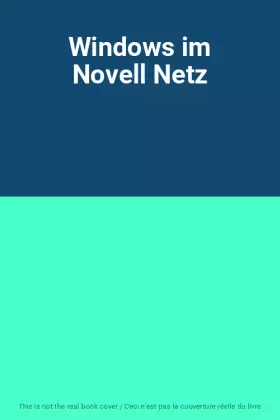 Couverture du produit · Windows im Novell Netz