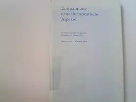 Couverture du produit · Entspannung - neue therapeutische Aspekte