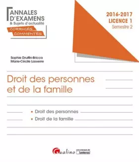 Couverture du produit · Droit des Personnes et de la Famille - L1-S2