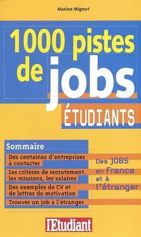 Couverture du produit · 1000 pistes de job étudiants