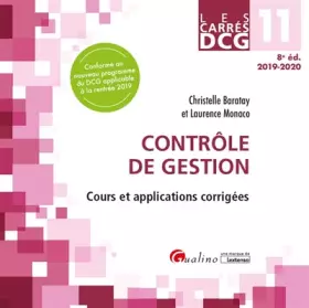 Couverture du produit · DCG 11 - Contrôle de gestion: Cours et applications corrigées (2019-2020)